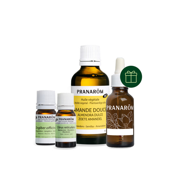 Lot de produits naturels pour réaliser un DIY qui aide à la digestion.