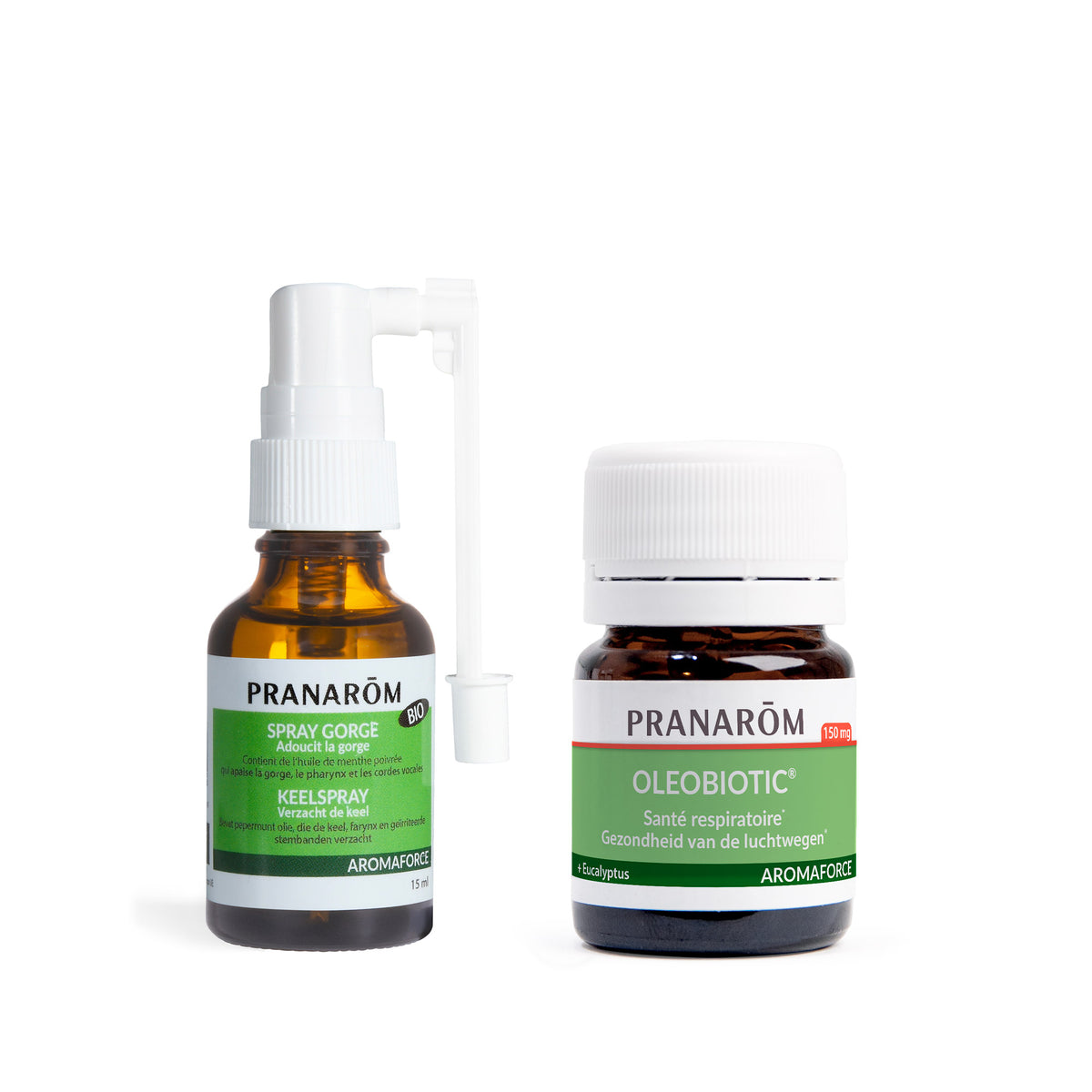 Spray Gorge Aromaforce Pranarôm 15 Ml - Lot De 3 - Huile Essentielle Contre Toux Et Rhume