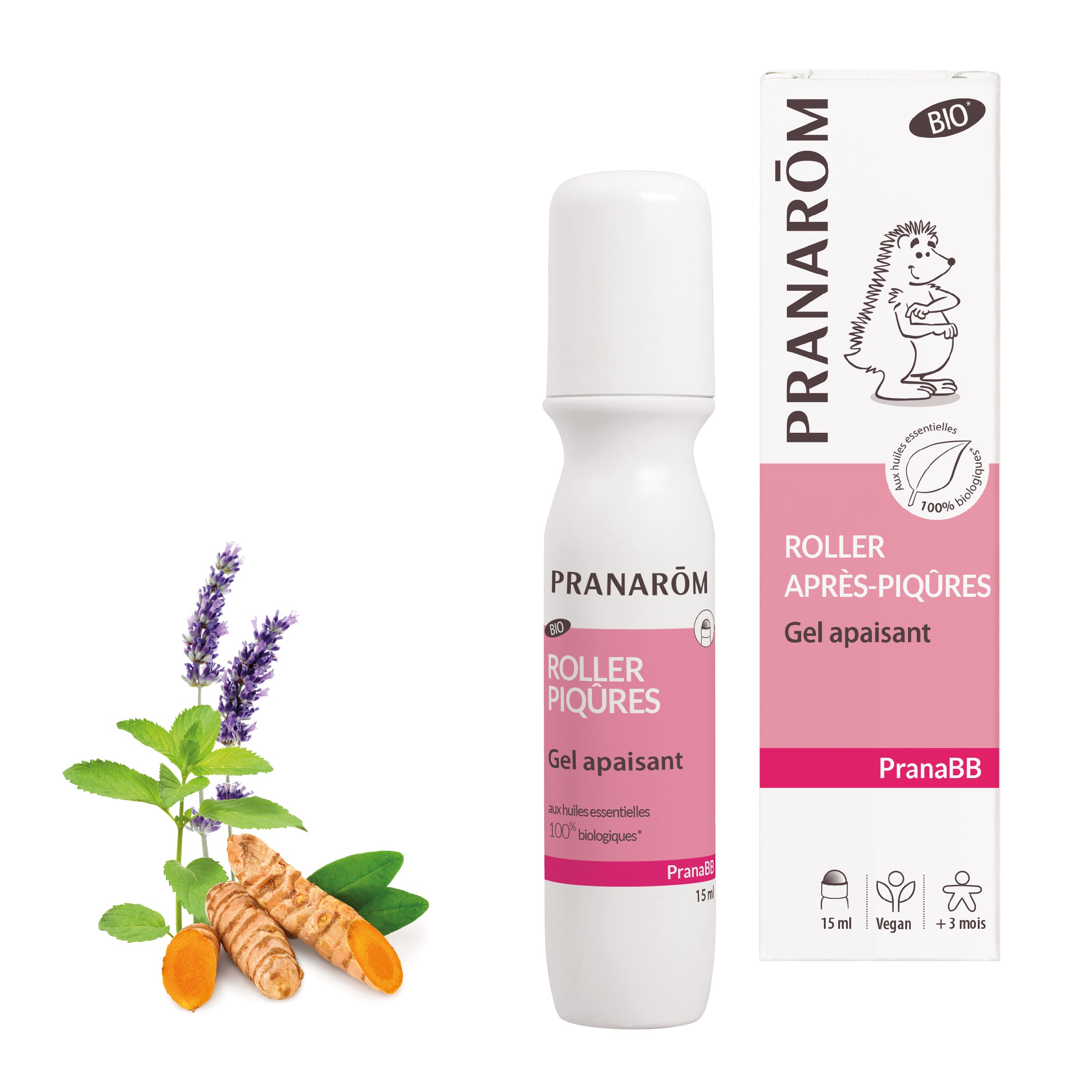 Roller gel apaisant piqûres bio PranaBB pour bébés et enfants aux huiles essentielles.