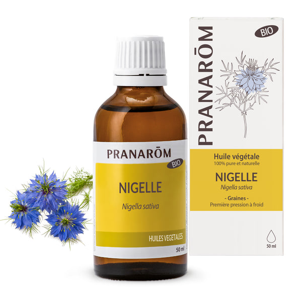 Huile végétale bio de nigelle Pranarôm 50ml, apaisante et réparatrice.