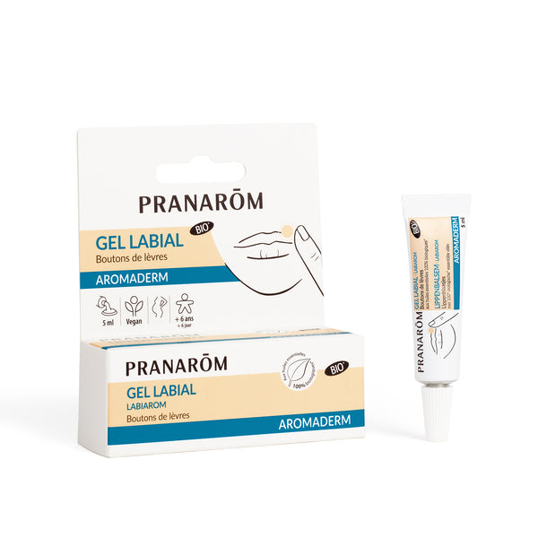 Gel labial bio et vegan pour les boutons de fièvre Labiarom de Pranarōm.