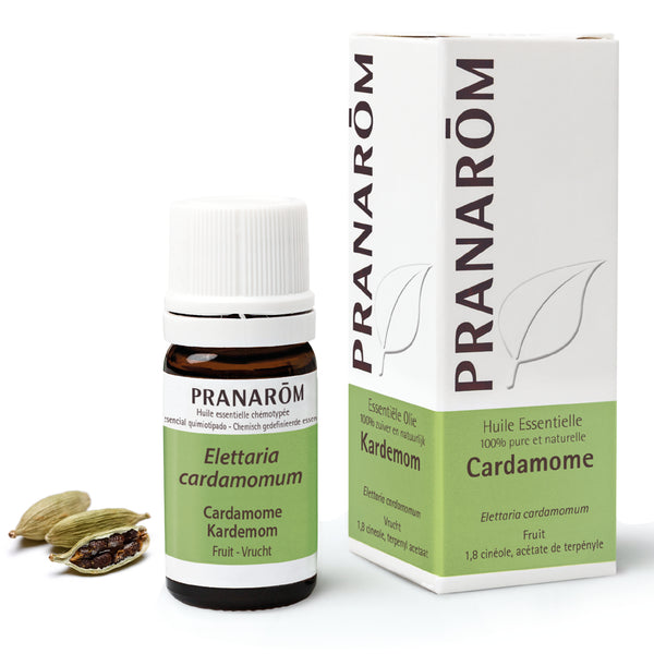 Flacon d'huile essentielle de cardamome (5ml) de Pranarôm.