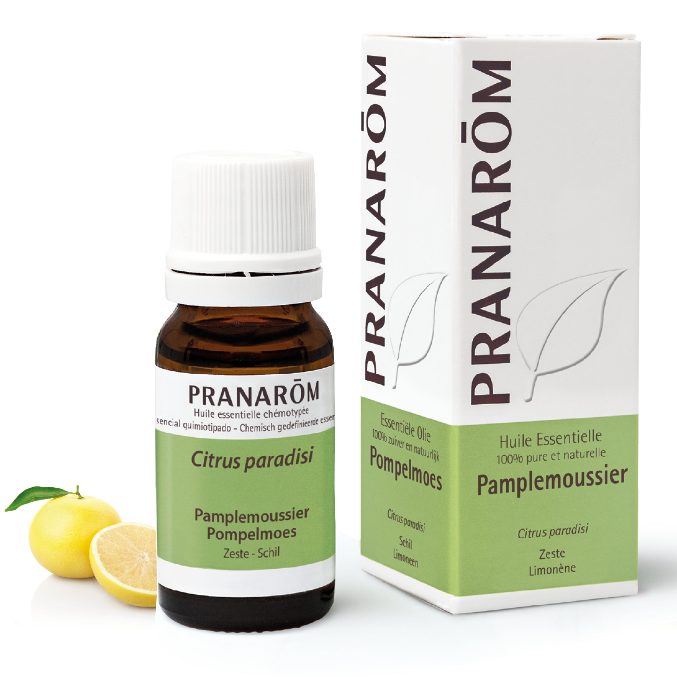 Flacon d'huile essentielle de pamplemoussier (citrus paradisi), 10ml, de Pranarôm.
