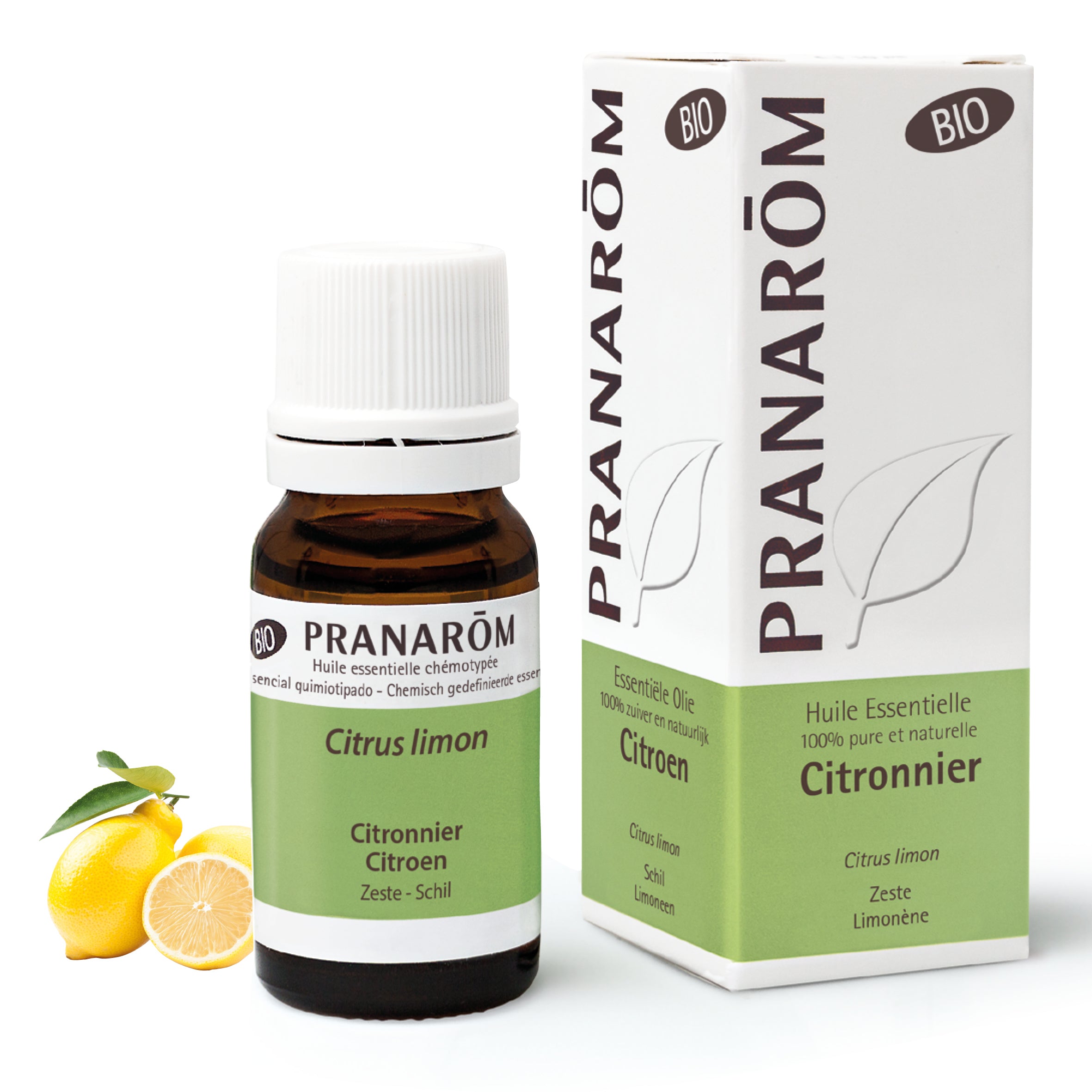 Huile essentielle de zeste de Citronnier (Citrus limon), bio et chémotypée, Pranarom, tonifiante et purifiante naturelle.