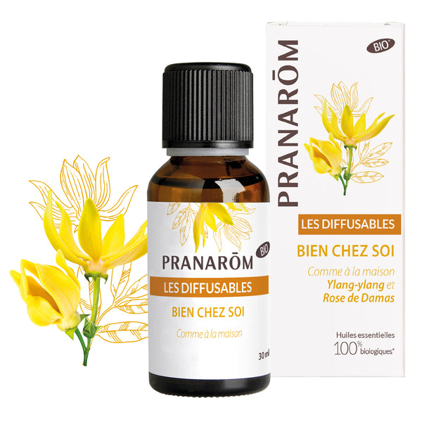 Flacon Pranarôm Bien chez soi 30ml, synergie d'huiles essentielles à diffuser.