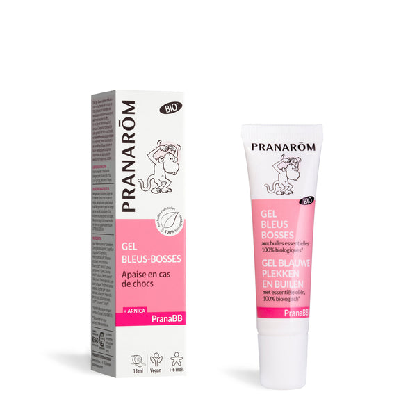 Gel PranaBB Bleus-Bosses pour apaiser les chocs (15ml) aux huiles essentielles, de Pranarôm.