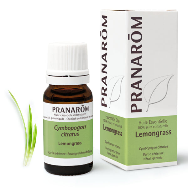 Flacon d'huile essentielle de lemongrass (10ml) de Pranarôm.